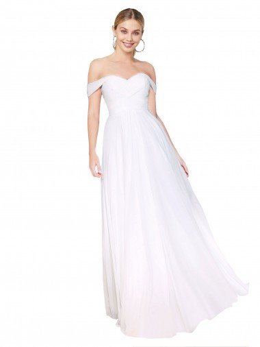 Off the Shoulder Long Full Length Chiffon Prom Dress Canada