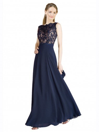 Bateaux Neckline A-Line Lace Prom Dress with Top Nude Layer Canada