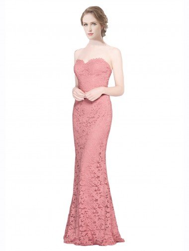 Fitted Sweetheart Mermaid Lace Prom Dress Canada