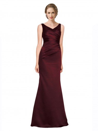 Figure Shaping Satin Prom Dress with Structured Pleats Canada