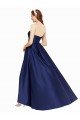 High Low Strapless Satin Prom Dress with Pockets