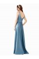 Classic Satin V-Neck A-Line Prom Dress with Pockets