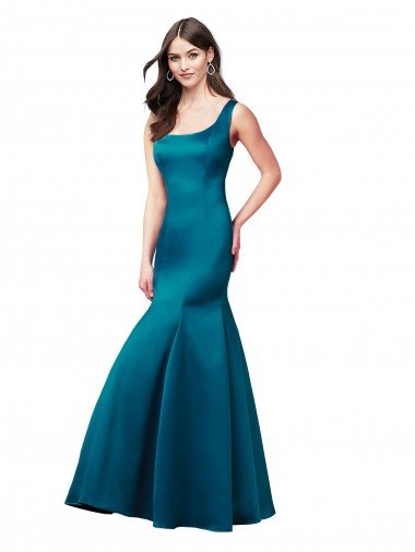 Long Sleek Satin Prom Dress with U-Back Canada