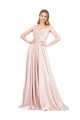 A-Line Off the Shoulder Sweetheart Satin Prom Dress