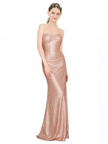 Sweetheart Full Length Long Sequin Prom Dress Canada