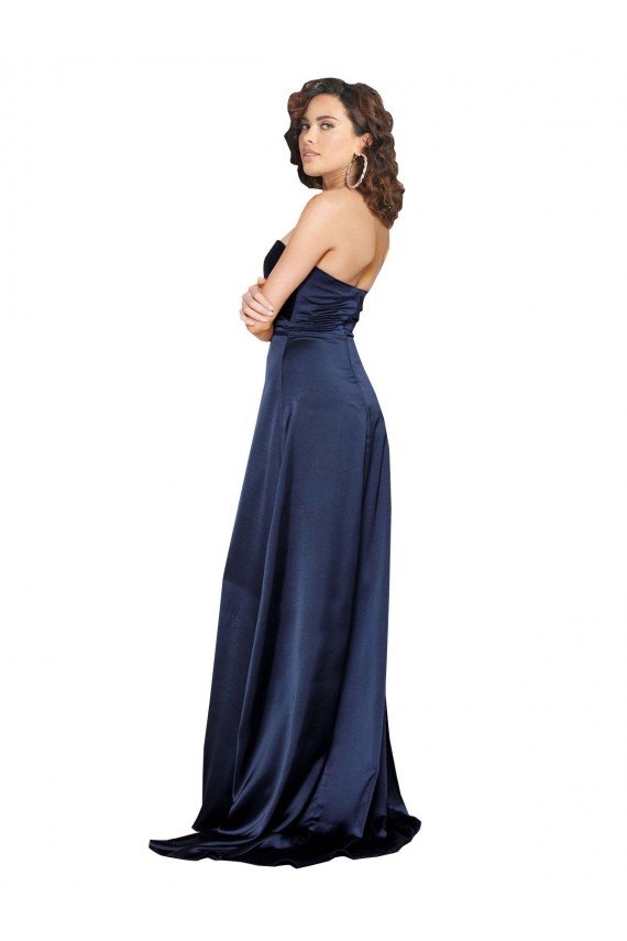 Knotted Sweetheart Silky Satin Prom Dress with High Side Split