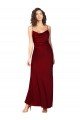 Cowl Neck Low Back Silky Satin Prom Dress with Thin Back Straps