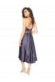 Midi Length Silky Satin Cocktail Prom Dress / Homecoming Dress with Open Tied Back