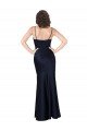 Draped Cowl Neck Silky Satin Prom Dress with Skirt Slit