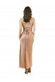 Cowl Neck Silky Satin Midi Length Cocktail Prom Dress / Homecoming Dress Low Back