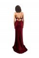 Cowl Neck Long Criss Cross Open Back Silky Satin Prom Dress