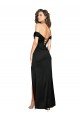 Fitted Sweetheart Neckline Silky Satin Prom Dress with Off the Shoulder Sleeves and High Slit