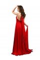 High Slit A-Line Halter Long Spandex Prom Dress Open Back