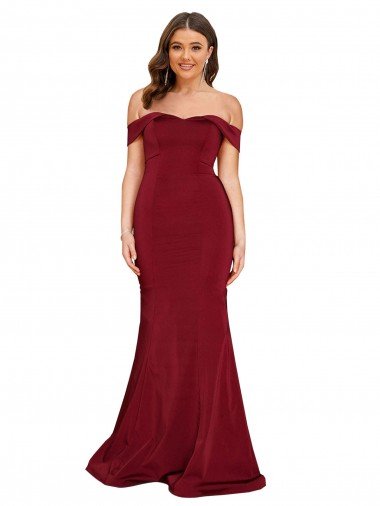 Off Shoulder Sleeves Sweetheart Neckline Long Spandex Prom Dress Canada