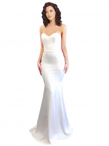 Sweetheart Strapless High Neck Long Crepe Prom Dress Canada