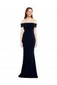 Off the Shoulder Fitted Crepe Prom Dress with Back Cut Out