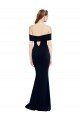 Off the Shoulder Fitted Crepe Prom Dress with Back Cut Out