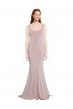 Sleeveless Scoop Neck Fully Lined Crepe Prom Dress