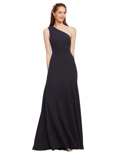 Fit and Flare Crepe Prom Dress with One Shoulder Canada