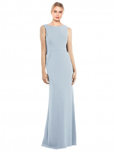 Draped Backless Crepe Prom Dress with Pockets Canada