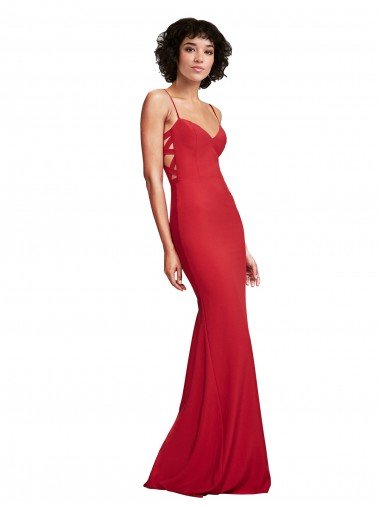 Spaghetti Strap Slip Neckline Crepe Prom Dress Canada