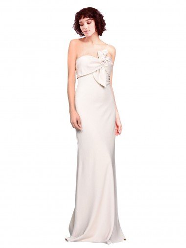 Strapless Crepe Fitted Prom Dress with Twist Bow Canada