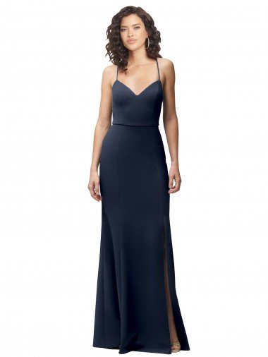 Sweetheart Fit and Flare Stretch Crepe Prom Dress with Side Slit and Strappy Back Canada