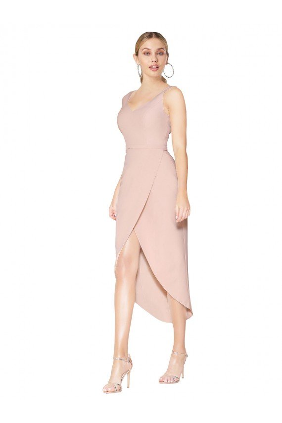 Short Knee Length Crepe Cocktail Dress / Prom Dress