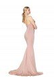 Sweep Train Sweetheart Long Mermaid Crepe Prom Dress Low Back