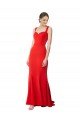 Long Chapel Train Fishtail Maxi Crepe Prom Dress with Sweetheart Neckline