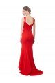 Long Chapel Train Fishtail Maxi Crepe Prom Dress with Sweetheart Neckline