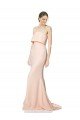 High Neck Strapless Long Crepe Maxi Prom Dress with Overlay