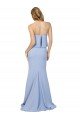 Strapless Full Length Crepe Prom Dress with Bodice Overlay