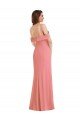 One Shoulder Draped Cuff Maxi Prom Dress with Front Slit