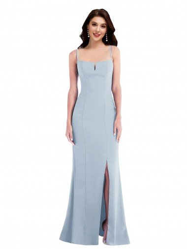 Flattering Trumpet Maxi Crepe Prom Dress with Front Slit Canada