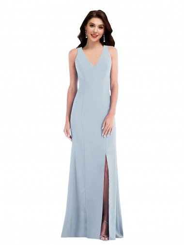 Criss Cross Cutout Back Maxi Prom Dress with Front Slit Canada