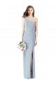 One Shoulder Crepe Trumpet Prom Dress with Front Slit