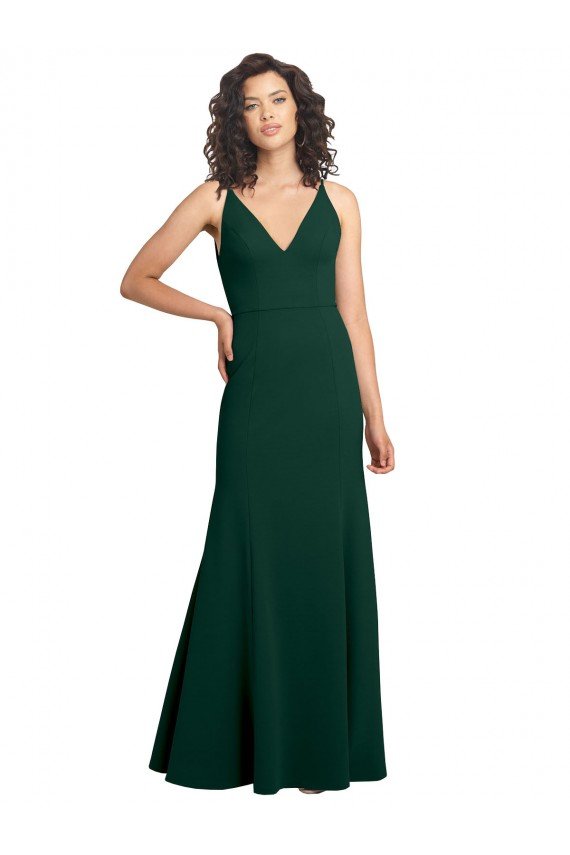 Form Fitting Stretch Crepe A-Line Prom Dress