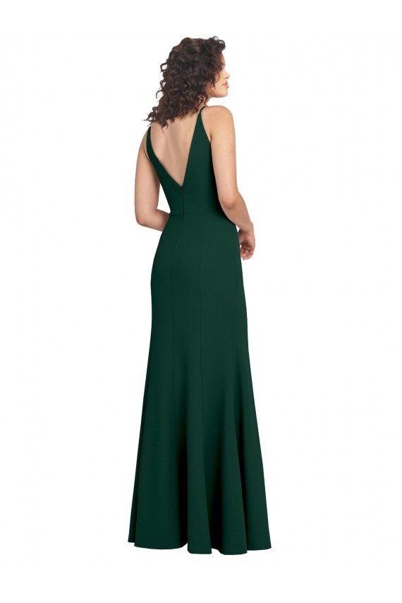 Form Fitting Stretch Crepe A-Line Prom Dress