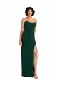 Scooped Strapless Neckline Crepe Prom Dress with Side Slit