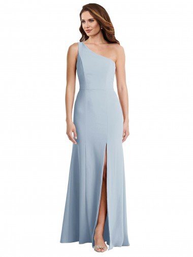 Bold One Shoulder Trumpet Maxi Crepe Prom Dress Canada