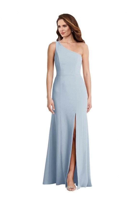 Bold One Shoulder Trumpet Maxi Crepe Prom Dress