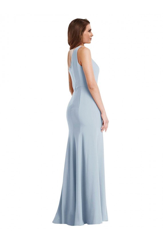 Bold One Shoulder Trumpet Maxi Crepe Prom Dress