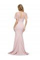 Crepe Long Sweetheart Neckline Prom Dress with Tulle Overlay Shoulders