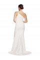 Long Sweep Train Crepe Prom Dress with Side Split and One Strap