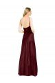 Sleek Spaghetti Straps V-Neck Stretch Satin Prom Dress with Center Front Slit