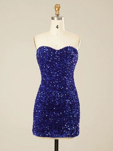 Short Sweetheart Velvet Sequin Prom Dress Canada