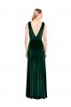 Daring Deep V-Neck Long Full Length Velvet Prom Dress