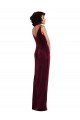 Draped Skirt Faux Wrap Velvet Maxi Prom Dress