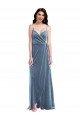 Velvet Wrap Maxi Prom Dress with Pockets